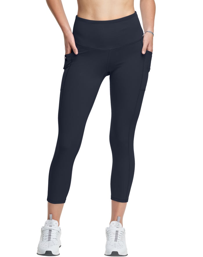 Champion Absolute 3/4 Pocket - Naisten Laivastonsininen Legginsit - Suomi 8237605-PE